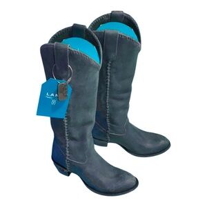 Lane Plain Jane Midnight Blue western cowgirl cowboy knee‎ high boots size 10